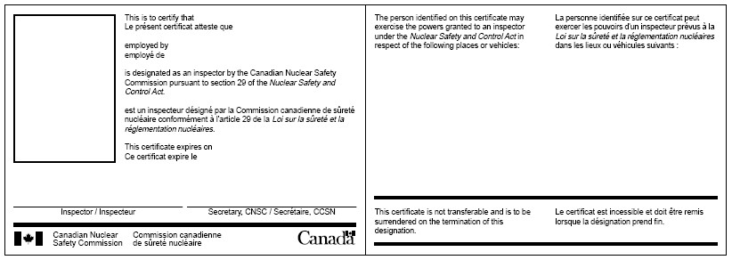 Certificate of Inspector form