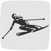 Mark displaying an athlete alpine skiing