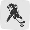Mark displaying an athlete playing ice hockey