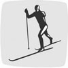 Mark displaying an athlete cross-country skiing