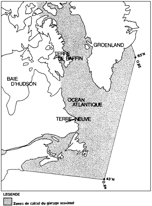 Carte indiquant une région de conditions glaciales