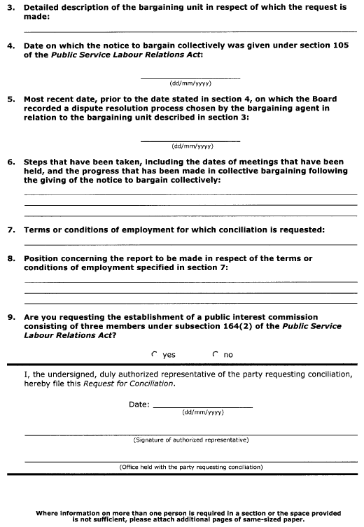 Continued Form 11 (Section 51) Request for Conciliation