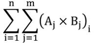 La somme des produits obtenus par la multiplication de Aj par Bj pour chaque des activités industrielles prévues aux alinéas 38a) à c) de l’annexe 1 « j », additionnée pour chaque groupe « i » dans l’installation