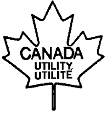 Contour d’une feuille d’érable avec le texte CANADA UTILITY UTILITÉ inscrit à l’intérieur